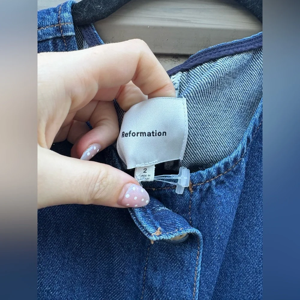 Reformation Roswell Denim Midi Dress - Picture 7 of 9